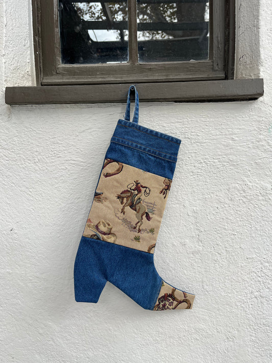 Upcycled Boot Christmas Stockings