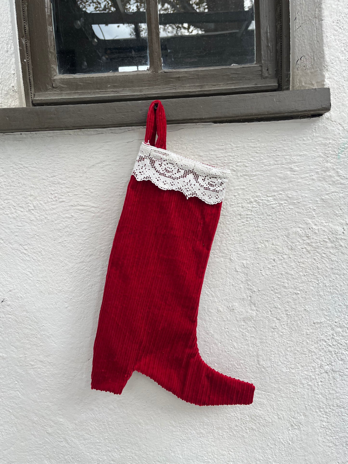 Red Corduroy Christmas Stockings