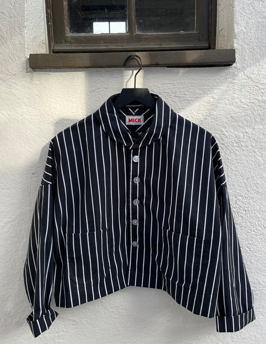 Striped Patch Pocket Jacket