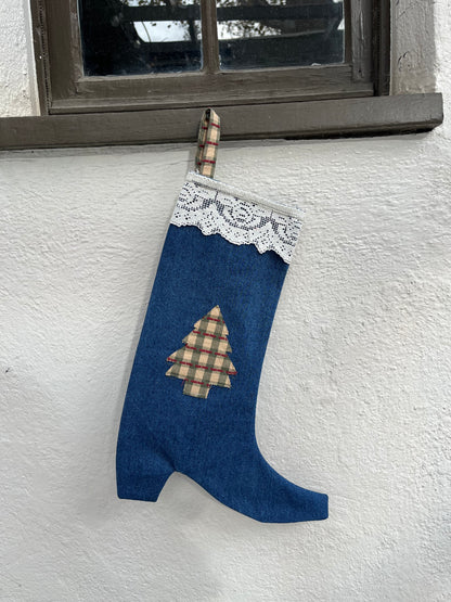 Upcycled Boot Christmas Stockings